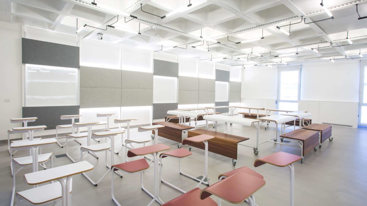 Acoustic soundproofing with GoodVibes panels in an university