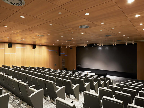 Pannelli fonoassorbenti in legno microforato in auditorium