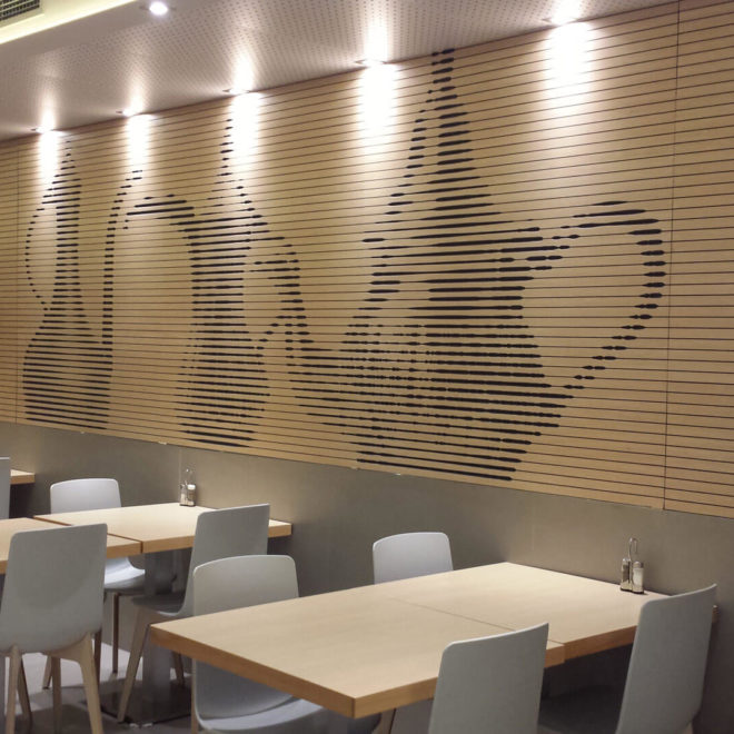 Paneles fonoabsorbentes para restaurantes decorativos
