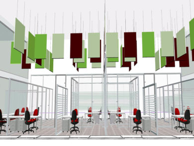 I pannelli fonoassorbenti di design nel progetto di un ufficio