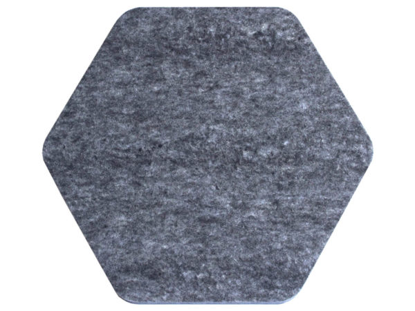 Pannello acustico esagonale grigio in fibra di poliestere
