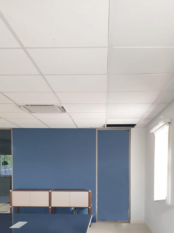 Faux plafond acoustique avec panneaux pour grandes dimensions