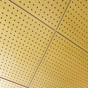 Paneles perforados de madera para falso techo espacios de trabajo