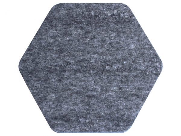 Panneau acoustique hexagonal gris en fibre de polyester