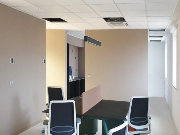 Sound absorbing false ceiling for shared workspaces