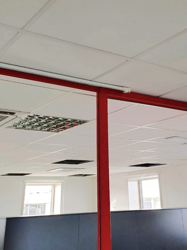 Modular polyester fiber ceiling panels