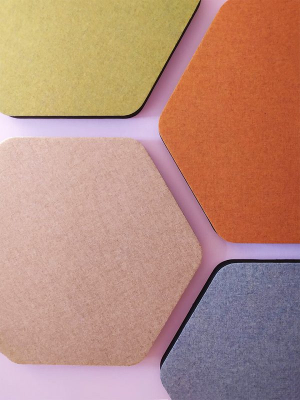 EasyFiber felt panels with coloured fabric covered