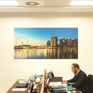 Printed sound absorbing panels with high definition pictures