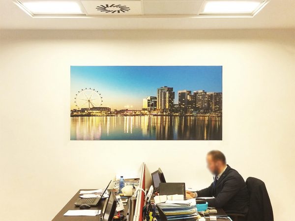 Printed sound absorbing panels with high definition pictures