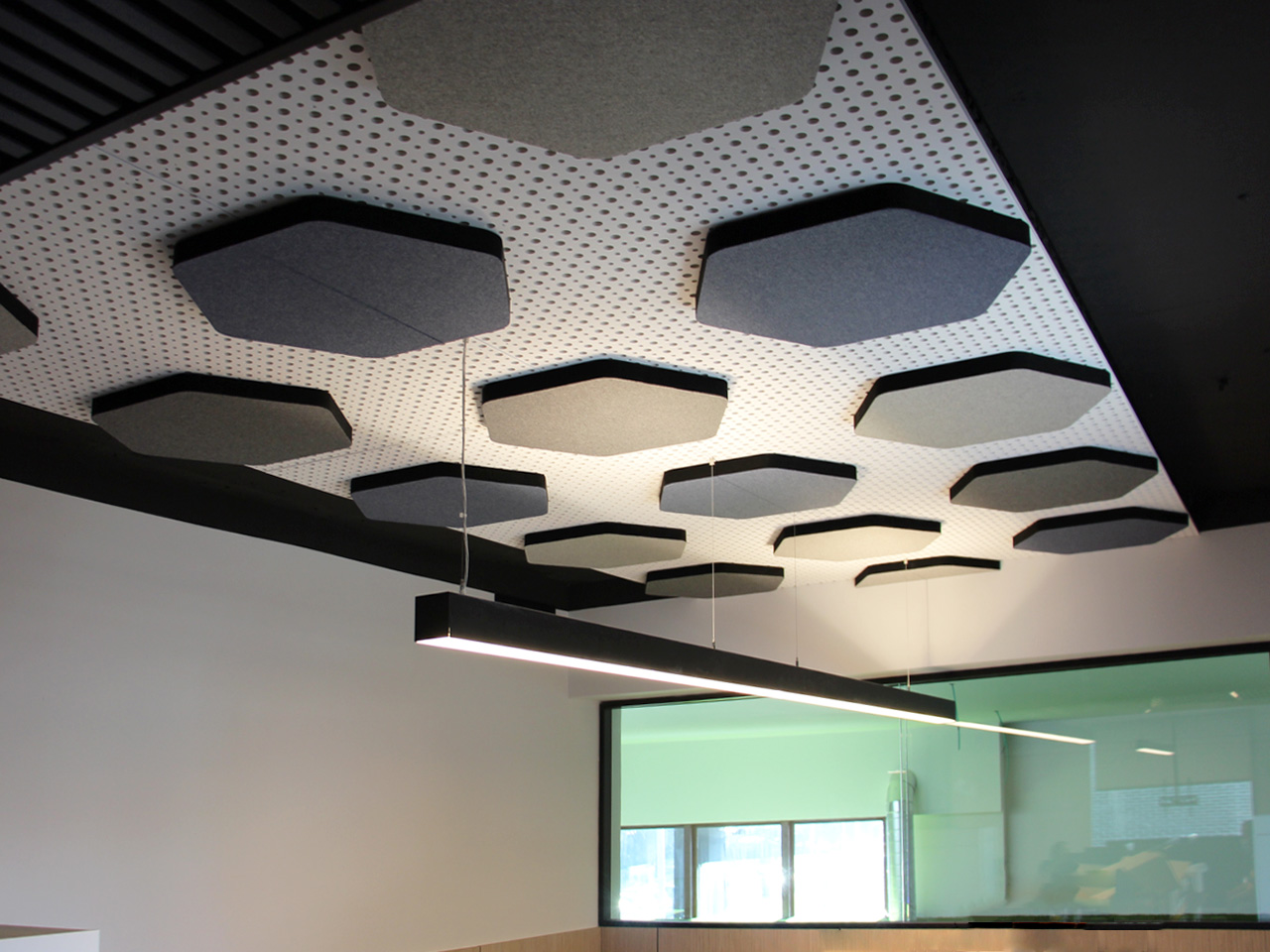 Panneau Acoustique pour Plafond et Mur Hexagone, Hexagonale