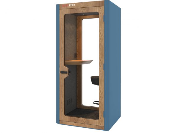 Phone booth bleu pour espaces de travail partages