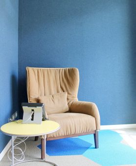 blu acoustic wall covering by buzziskin