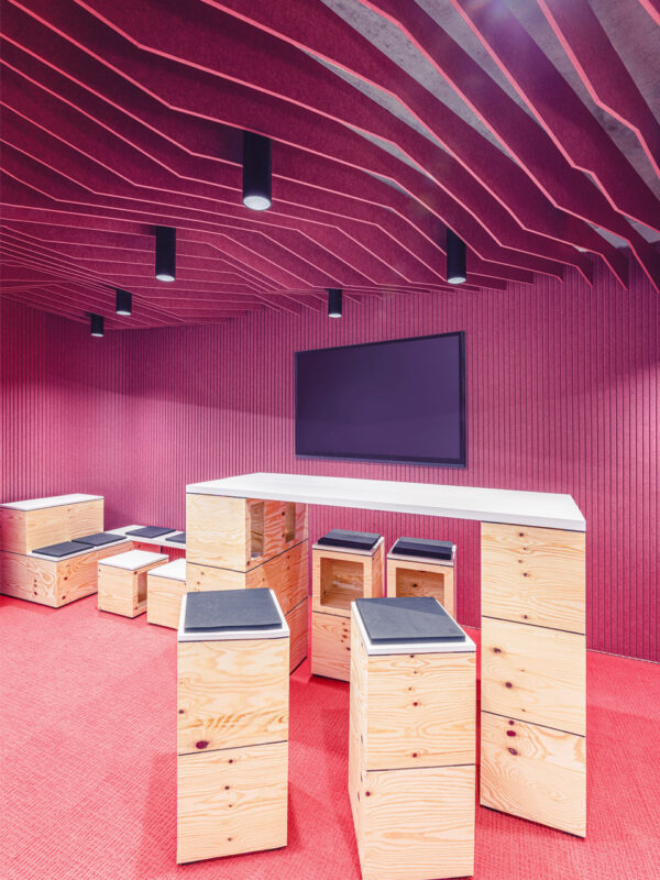 Vertigo rivestimento a parete rosa sala condivisa