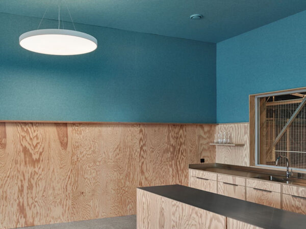 ARCHISONIC® revestimiento a pared y techo cocina de color azul