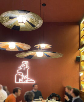 Acoustic solution ecologic felt wall covering restaurant