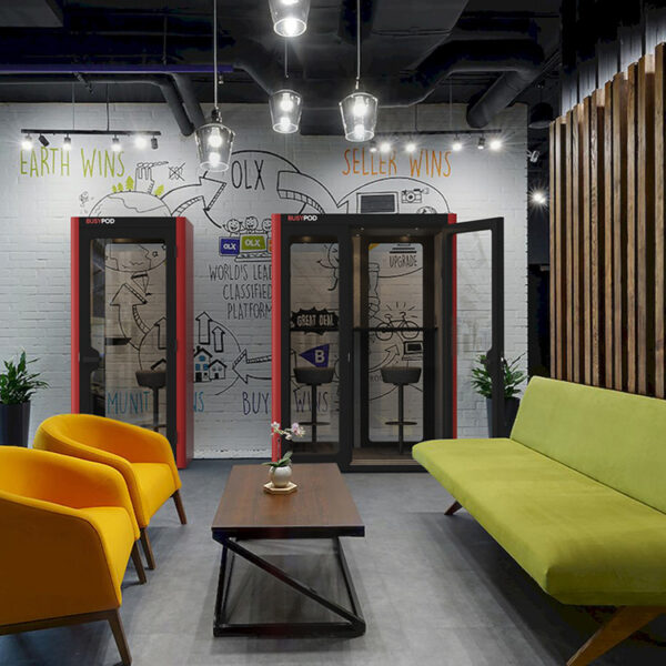 Call booth for two people red shared spaces