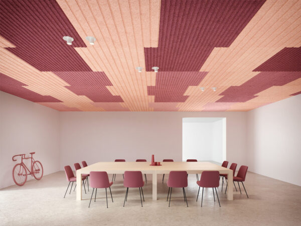 Falsos techos BAUX corrección acústica sala de reuniones