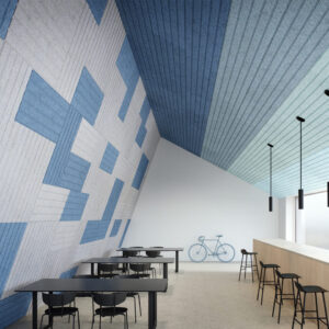 Falsos techos BAUX sostenibles de diseño de colores restaurante
