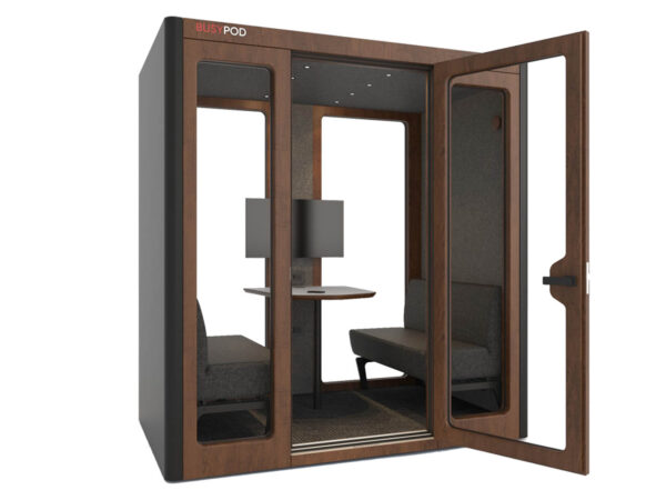 Large phone booth for more people with black walls
