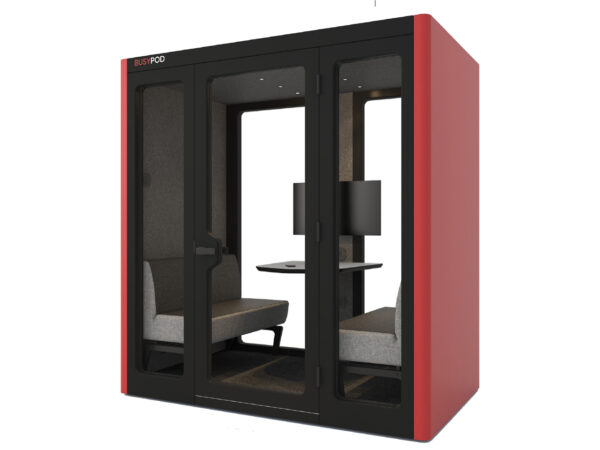 Cabina acustica grande per sala riunioni privacy colore rosso